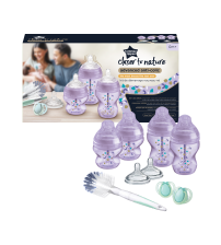 Kit biberoane nou-nascut Tommee Tippee Advanced, cu sistem de ventilatie, 0 luni +, Mov